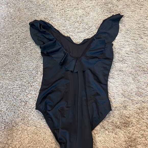 Bal Harbour Women's V-Neck Ruffled One-Piece Swimsuit Size 10 - Picture 2 of 3